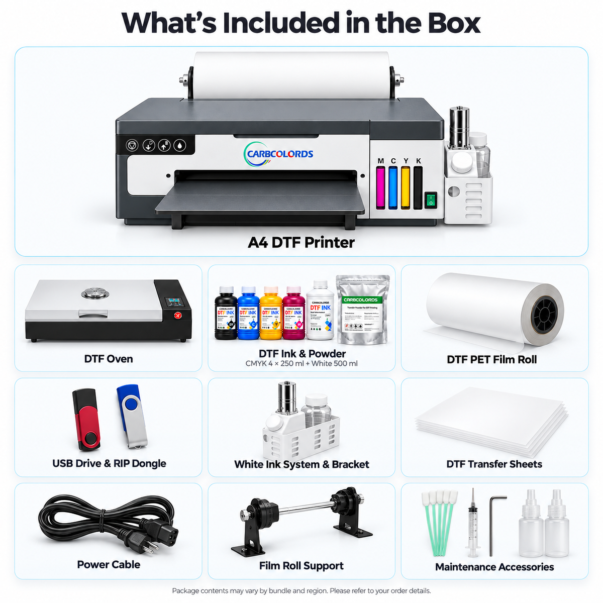 A4 DTF Printer with Oven – XP600 8.3in Complete DTF Bundle