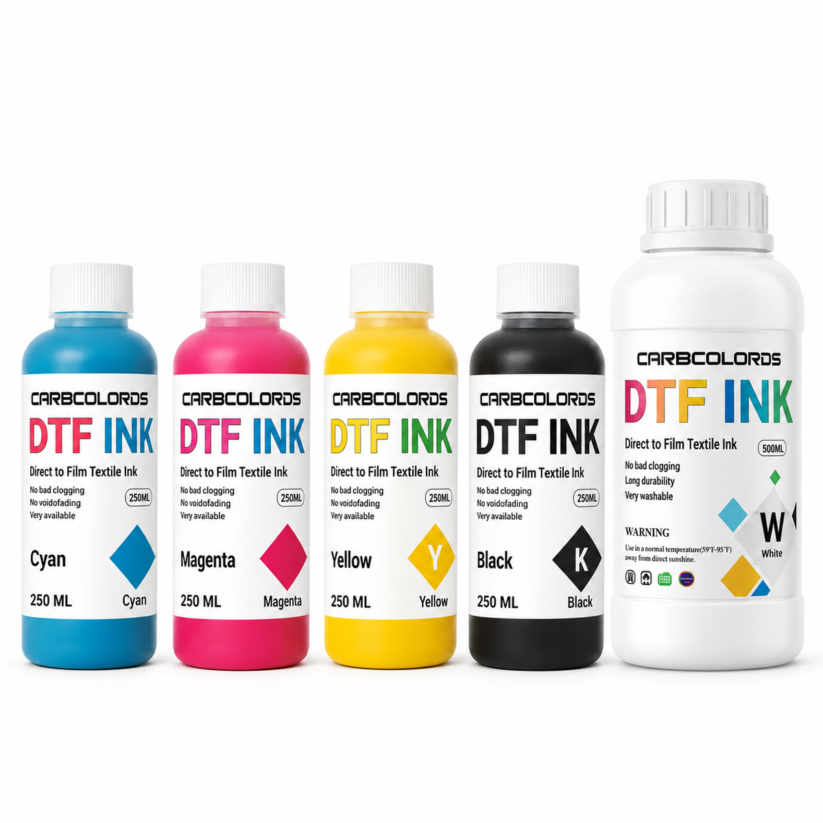 DTF Ink Refill Kit – CMYK + White Ink for DTF Printers
